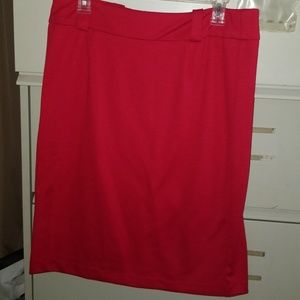 Womens Red Pencil Skirt knee length